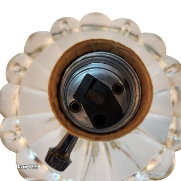 Two Glass Table Lamps with Brass Fixtures Decorative Lighting for Bedside or Liv - Picture 8 of 14